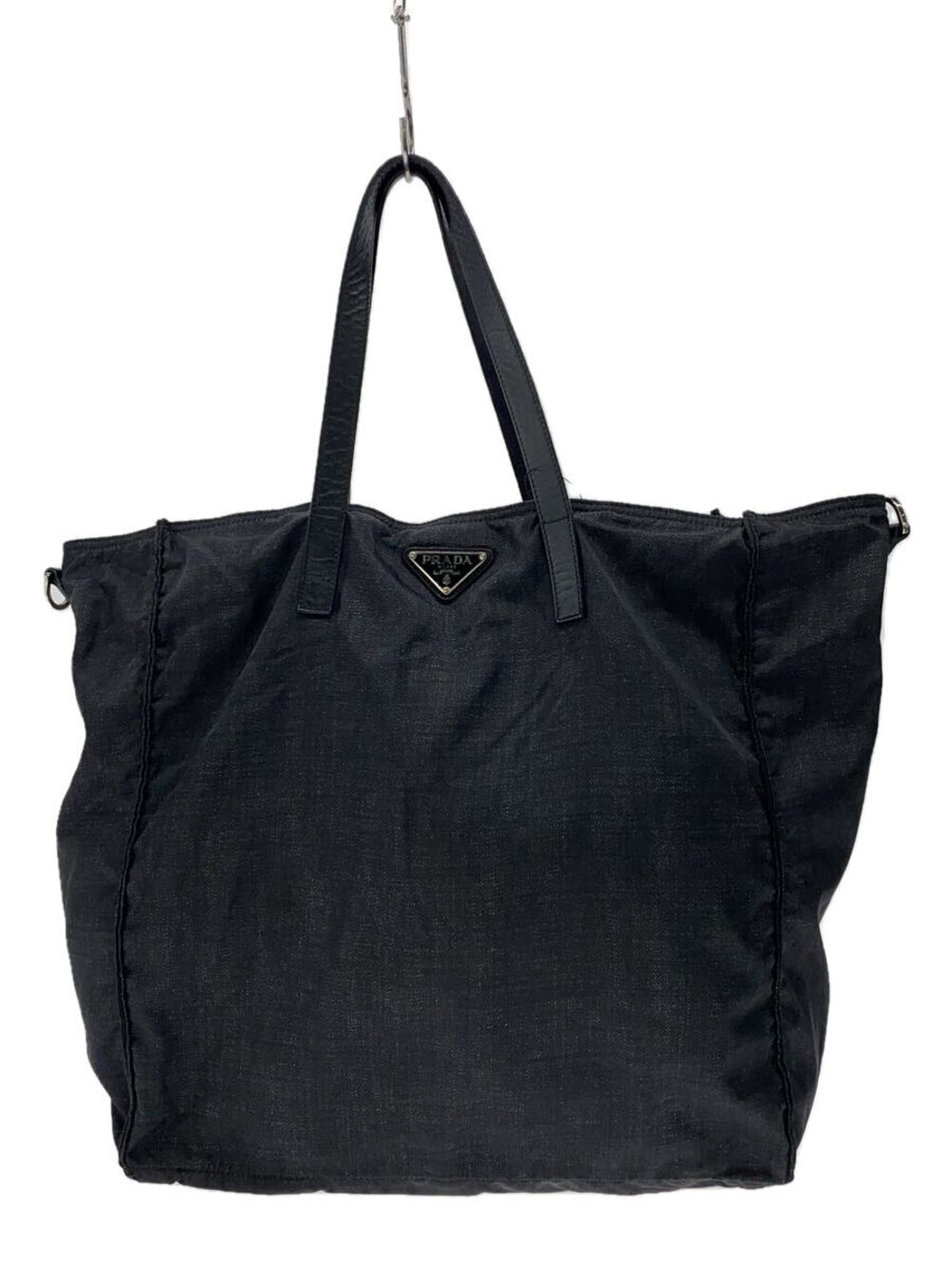 Prada Tessuto tote bag triangle logo Black Lining